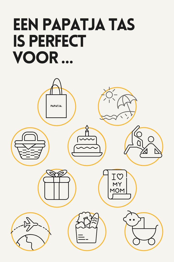 Katoenen PAPATJA tas, perfect voor jezelf, als cadeau en voor dagelijks gebruik.