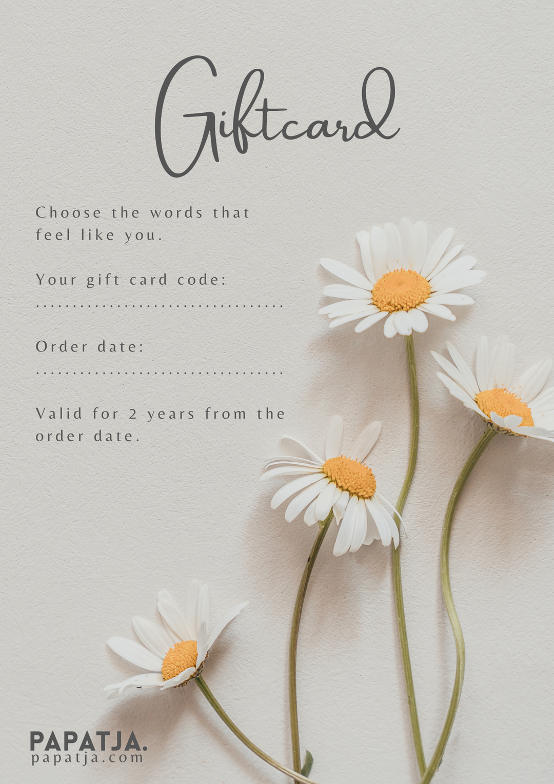 PAPATJA Gift Card