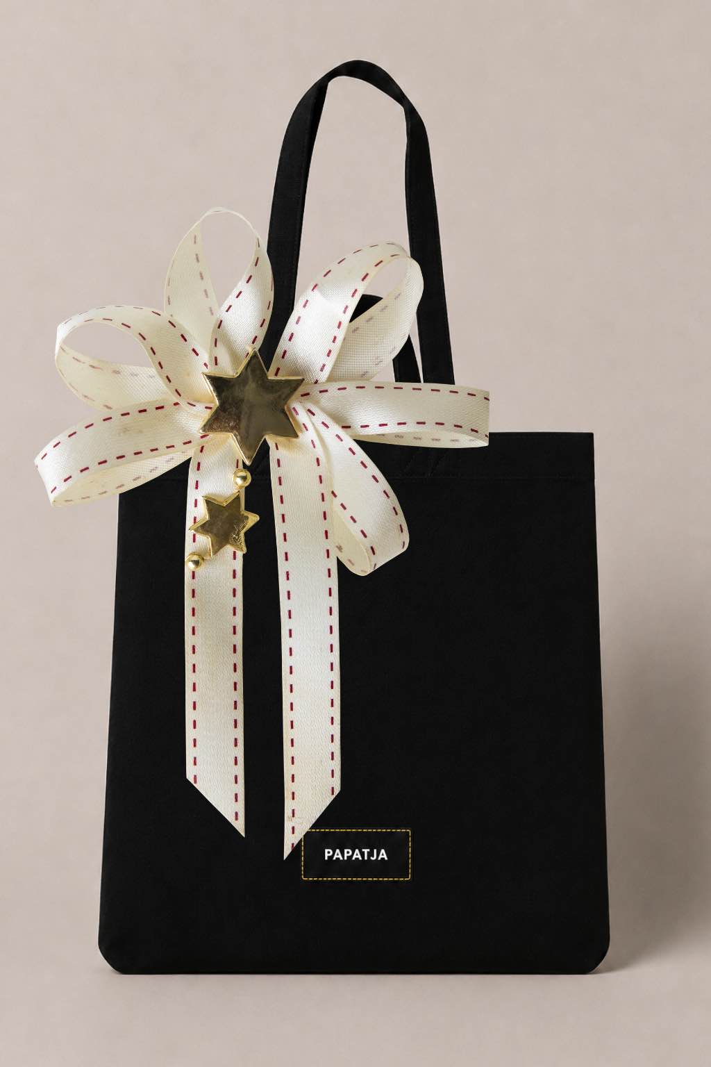 PAPATJA gift card for a cotton tote bag with text as a personal gift.